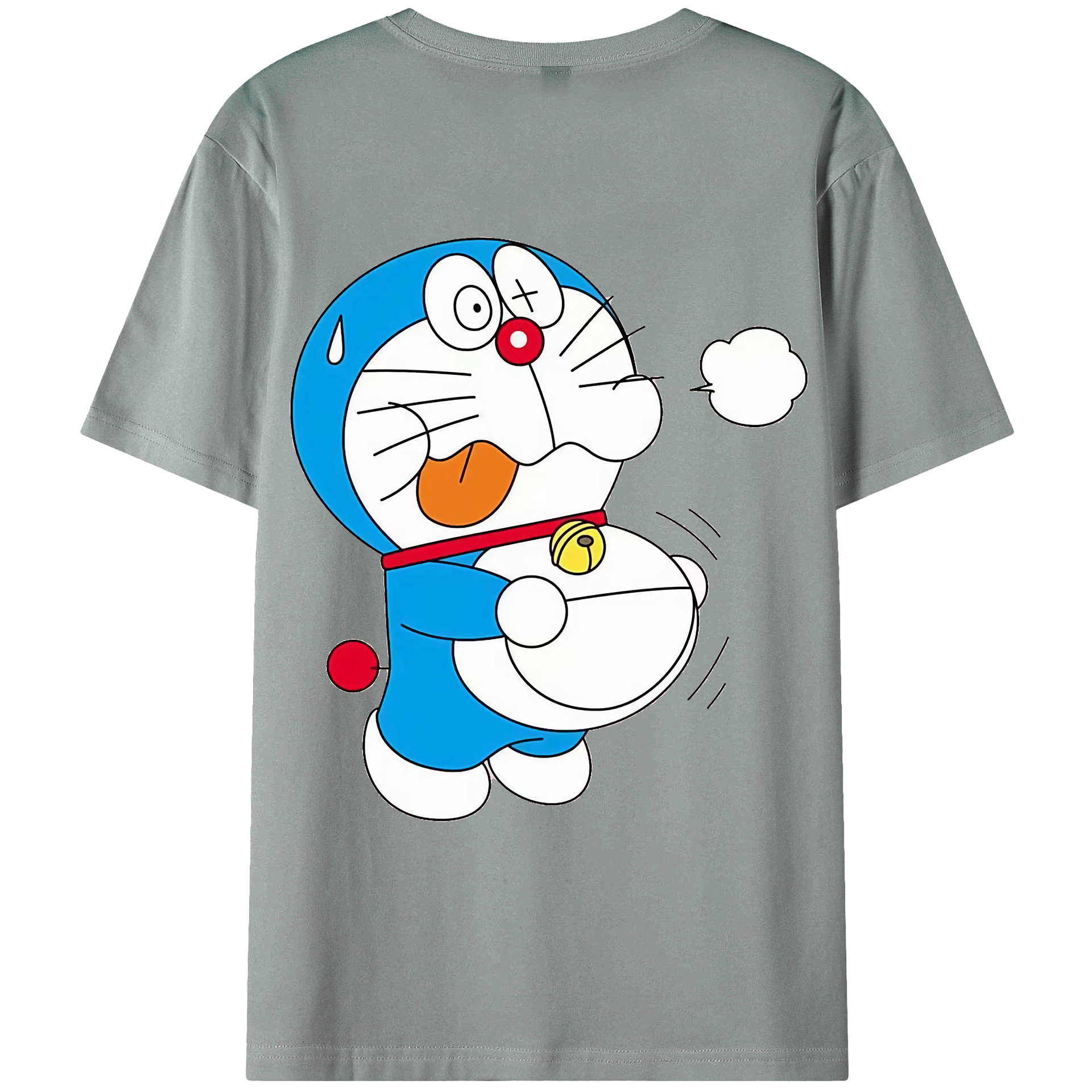 （画像用） ドラえもん Doraemon 綿100％ メンズ半袖Tシャツ（バックプリント） 通気性